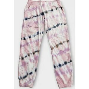 Young Fabulous & Broke Capri Sweat Pants size L Pink Tie Dye Jarland Joggers